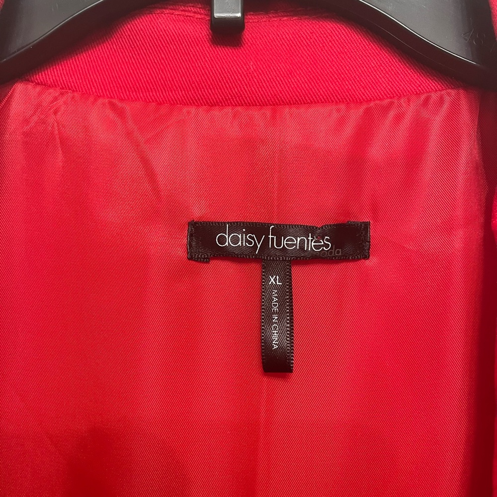 Daisy Fuentes Women's Red Double-Breasted rain coat xl nwt - Picture 4 of 9